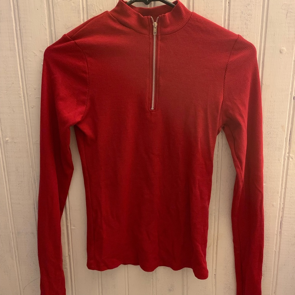 Red Long Sleeve with Zipper